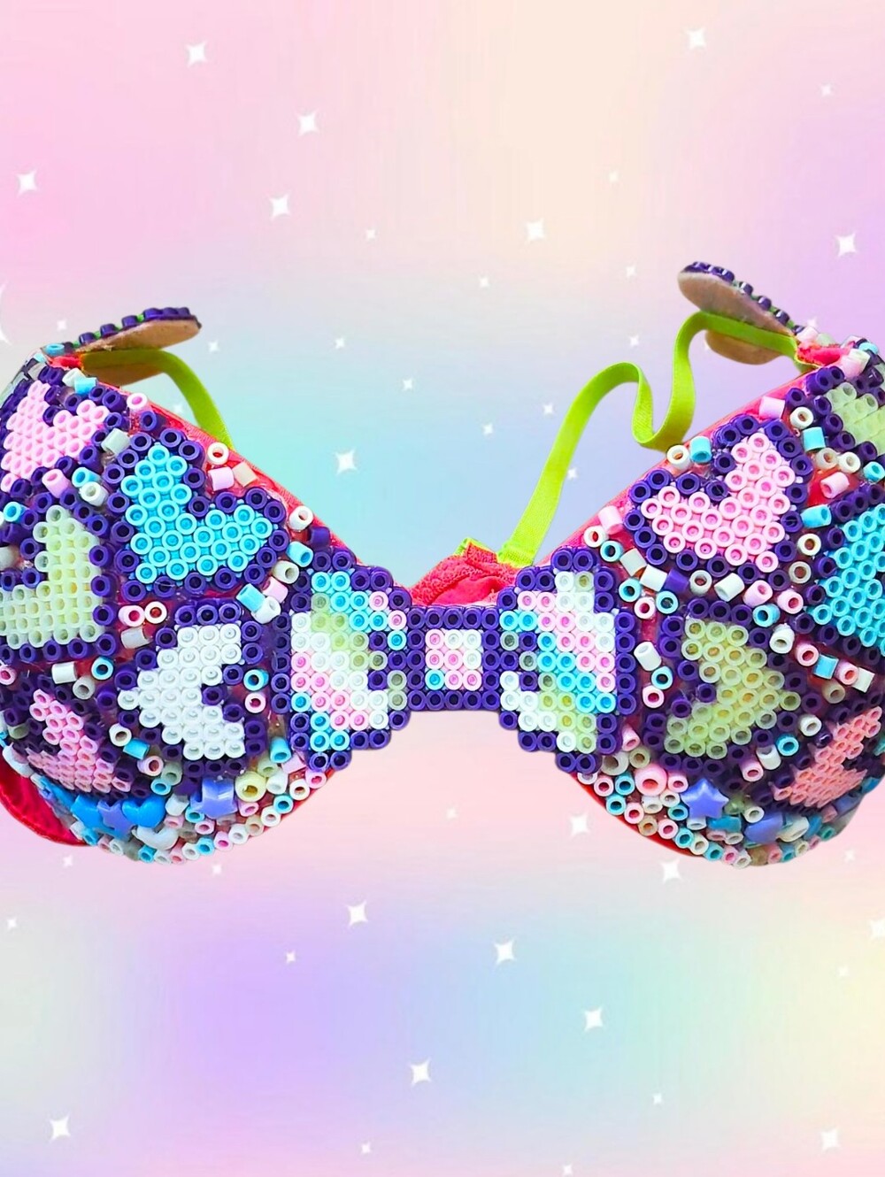 Perler Bead Rave Bra - Picture 2 of 6